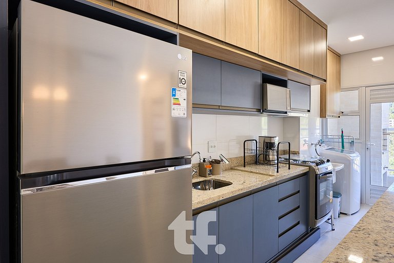 Apartamento com 2Q com ar condicionado, Toninhas, Ubatuba -