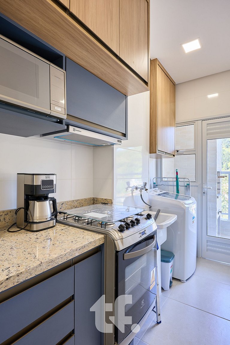 Apartamento com 2Q com ar condicionado, Toninhas, Ubatuba -