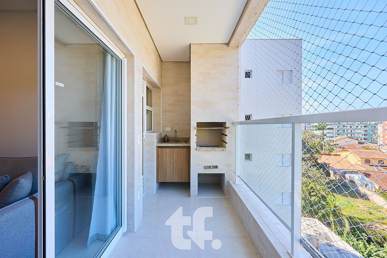Apartamento com 2Q com ar condicionado, Toninhas, Ubatuba -