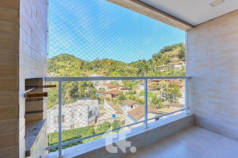 Apartamento com 2Q com ar condicionado, Toninhas, Ubatuba -