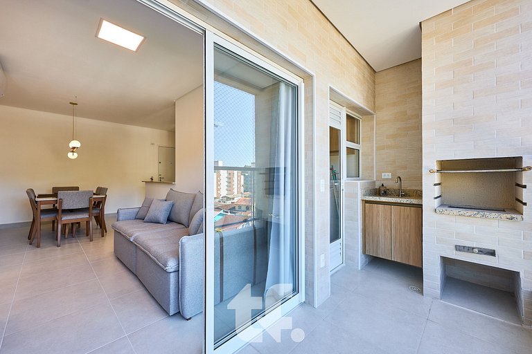Apartamento com 2Q com ar condicionado, Toninhas, Ubatuba -