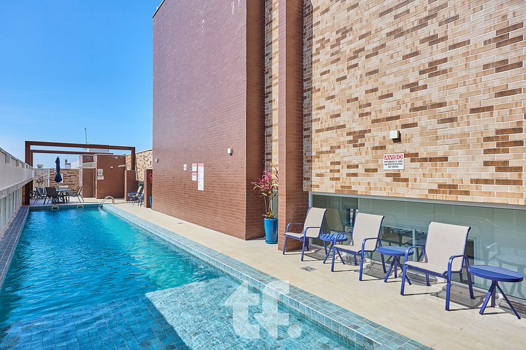 Apartamento com 2Q com ar condicionado, Toninhas, Ubatuba -