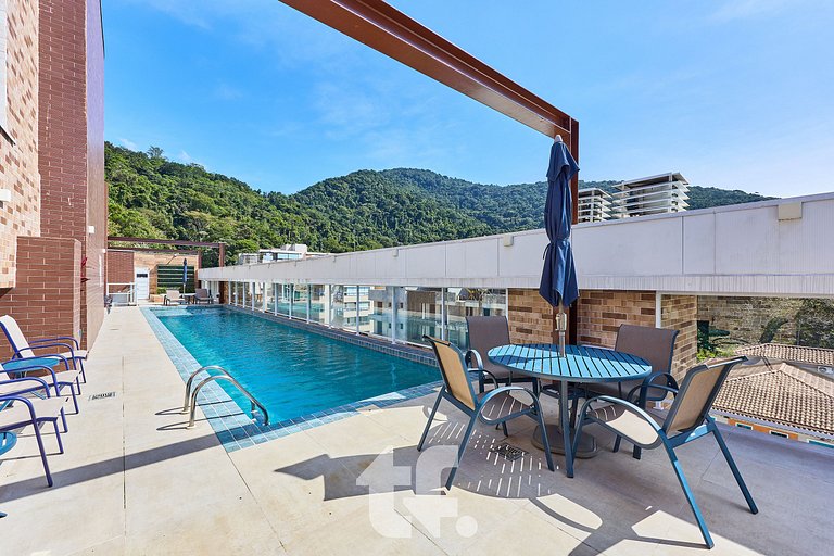 Apartamento com 2Q com ar condicionado, Toninhas, Ubatuba -