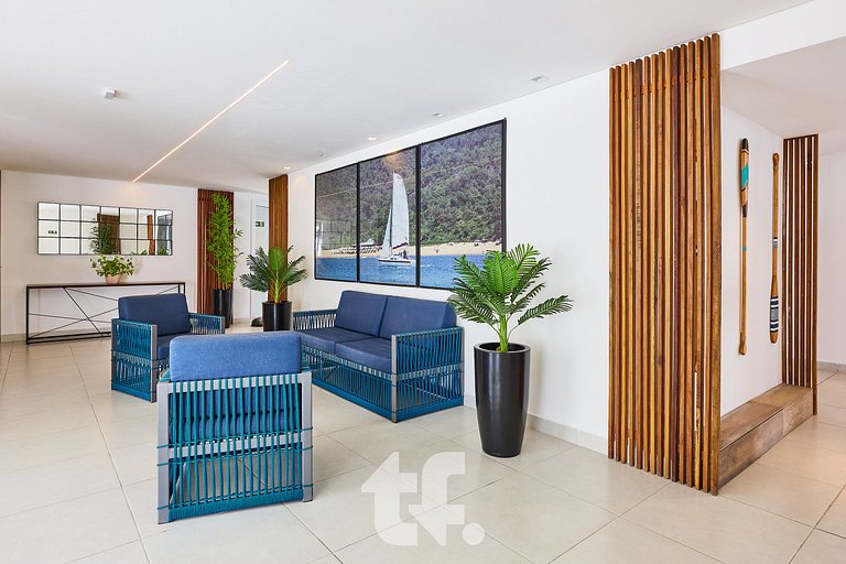 Apartamento com 2Q com ar condicionado, Toninhas, Ubatuba -