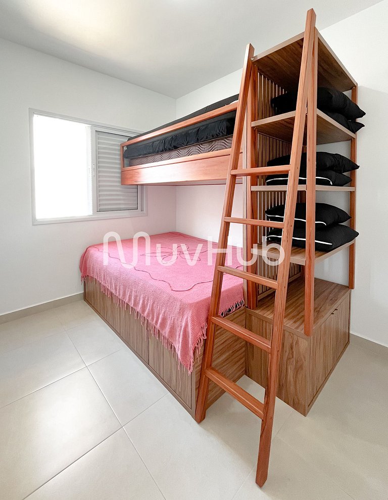 Apartment with air conditioning, Praia Grande - REF PZ01H