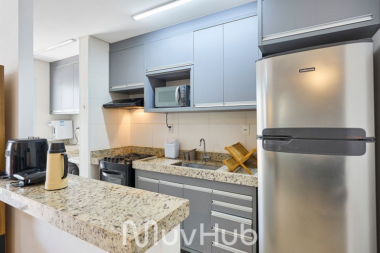 Apartment with air conditioning in Praia Grande - REF PZ02H